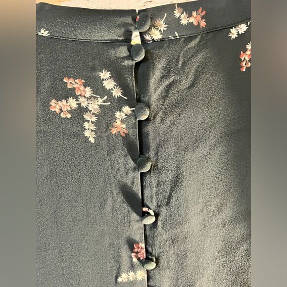 MADEWELL 100% silk dress size S beautiful slate gray with pattern, tie front,EUC - Picture 9 of 9